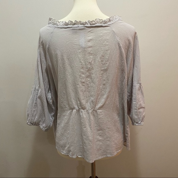 Secret Garden Ruffle Front Button Front Crepe Top - Picture 8 of 12